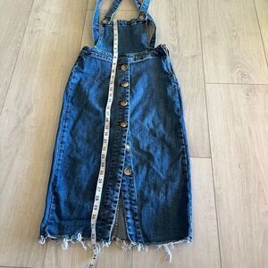 Black label high rise button front overalls skirt size s